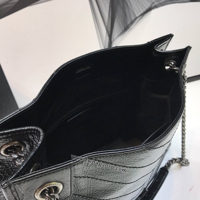 YSL专柜款女包 聖羅蘭經典款爆裂紋羊皮聖羅蘭印花手提包 YSL折疊購物袋手袋  jjh1044